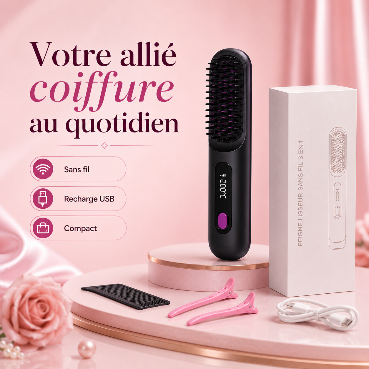 Brosse lissante sans fil
