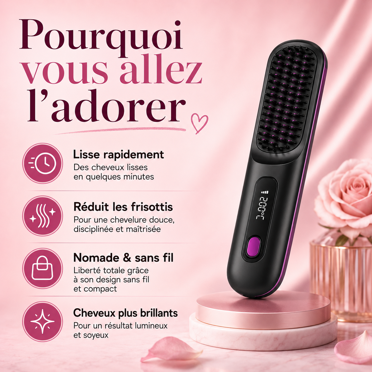 Brosse lissante sans fil