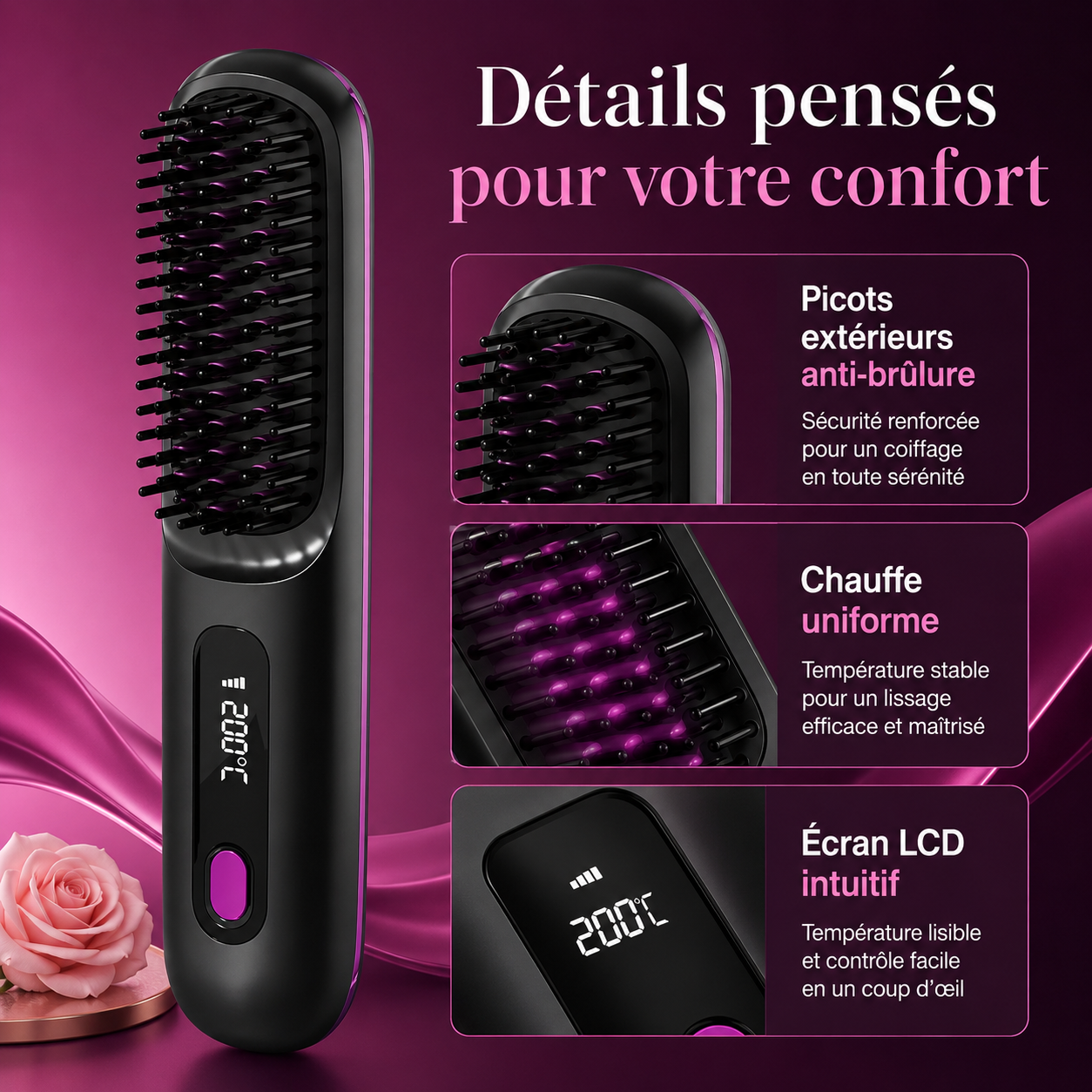 Brosse lissante sans fil