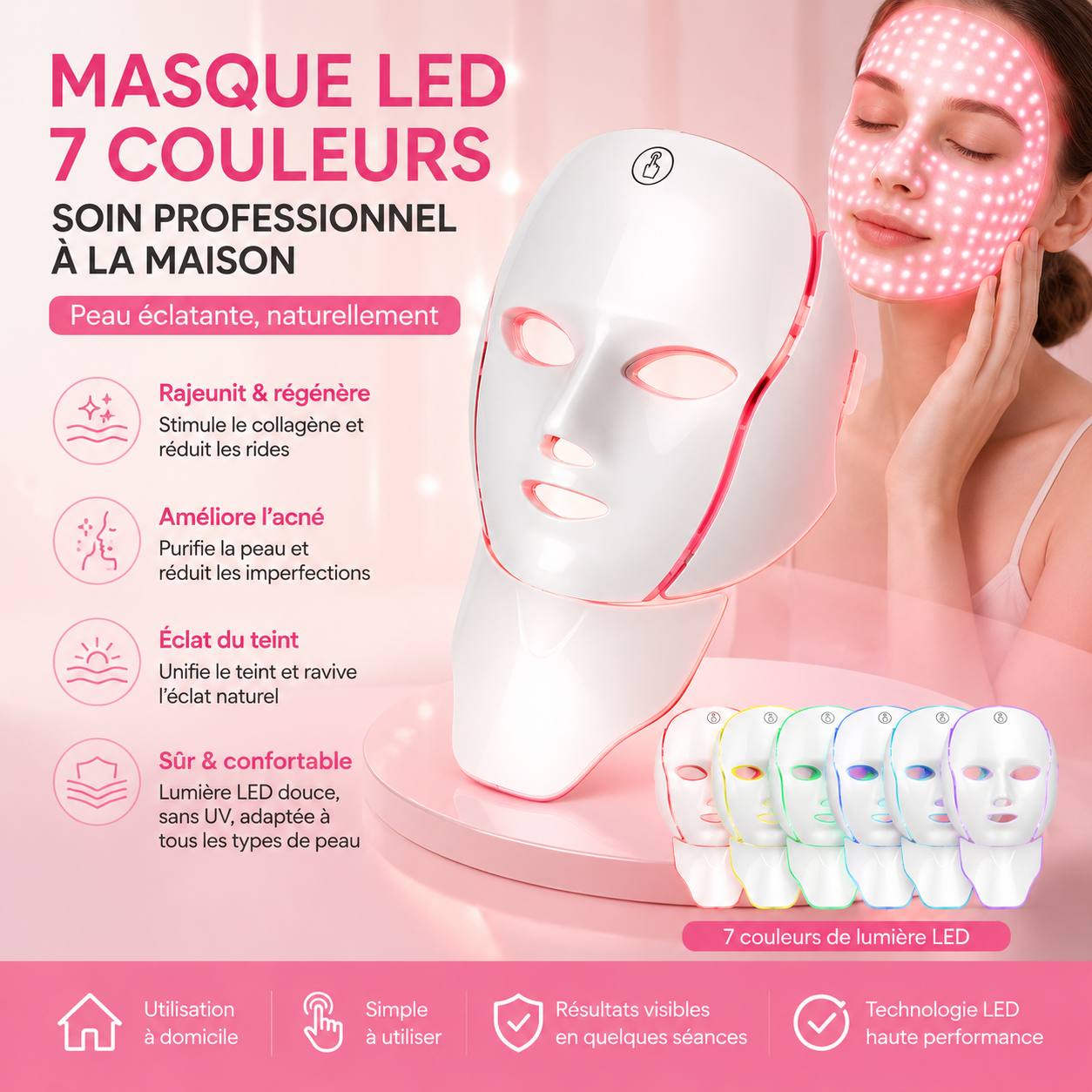 Masque Visage & Cou en Silicone